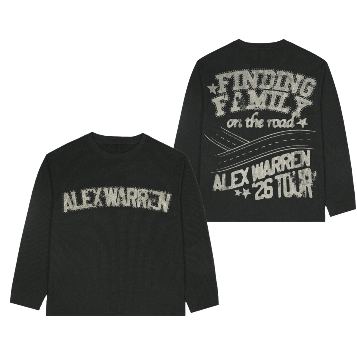 FINDING FAMILY WAFFLE KNIT LONG SLEEVE