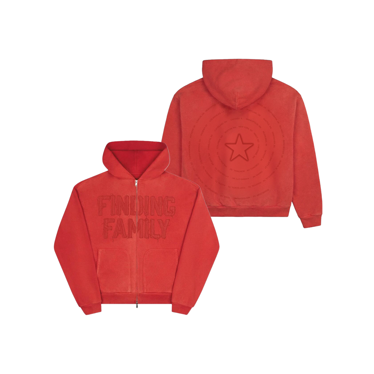 FINDING FAMILY RED HOODIE