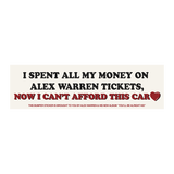 Alex Warren Bumper Sticker 3 Pack