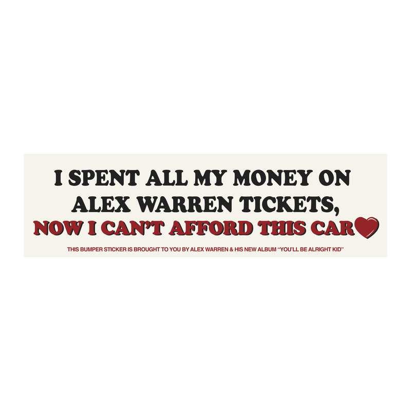 Alex Warren Bumper Sticker 3 Pack